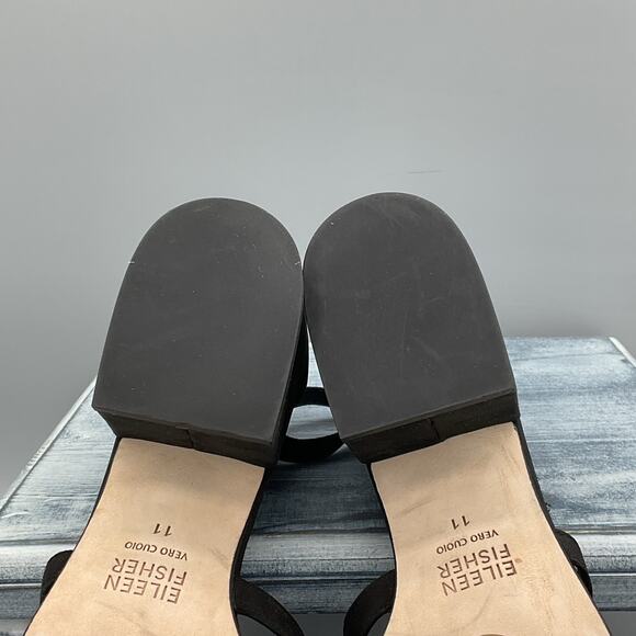 NEW Eileen Fisher Women’s Noni D’Orsay Sandals Black Size 11 - Picture 9 of 10